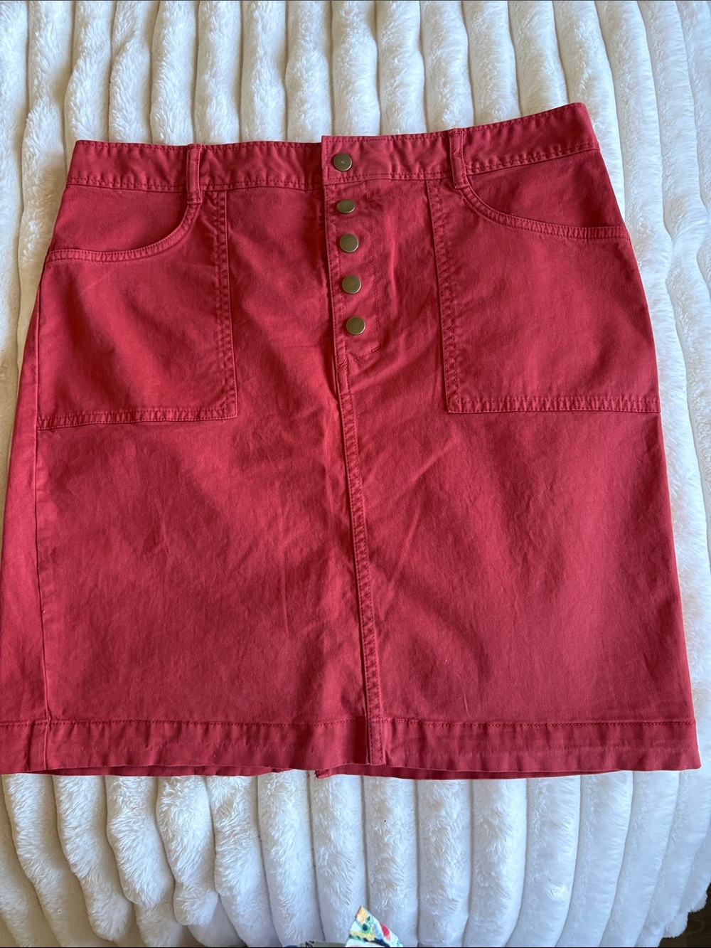 Banana Republic Red Button Mini Skirt